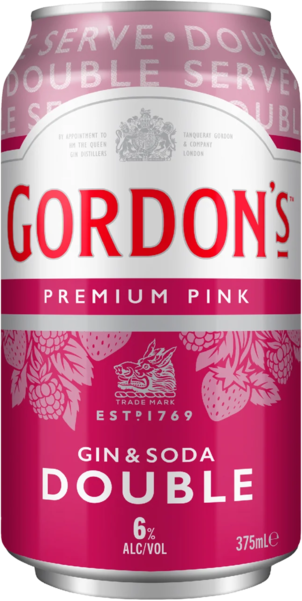Gordons Double Pink & Soda Can 10x375ML