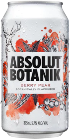 Absolut Botanic Berry Pear Can 1X375ML