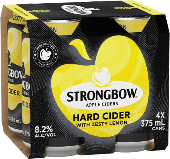 Strongbow Hard Zesty Lemon Cider 4X375ML