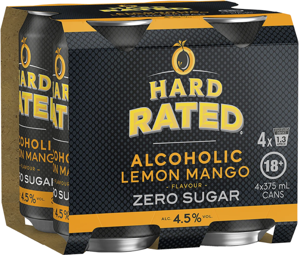 Hard Rated Lemon Mango Zero Sugar Can 4X375ML