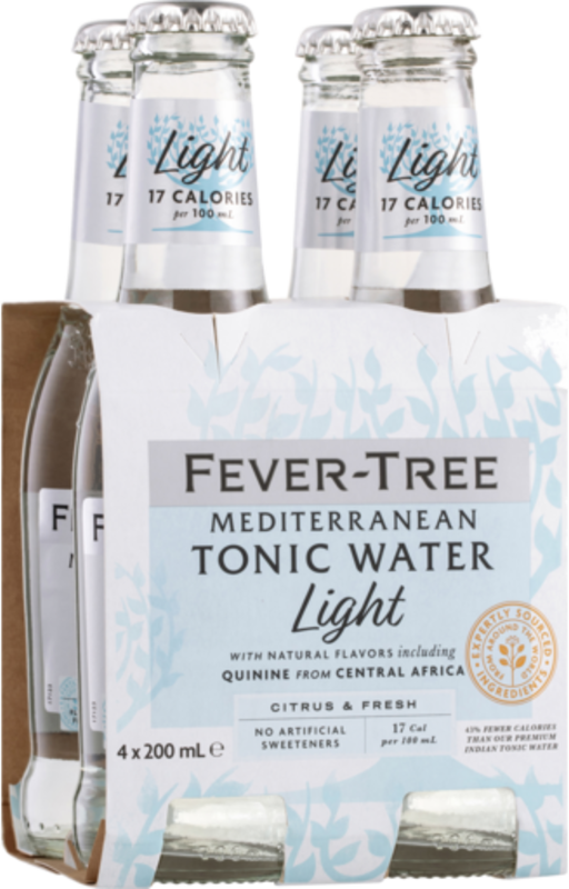 Fever Tree Light Mediterranean Tonic Bottle 4X200ML