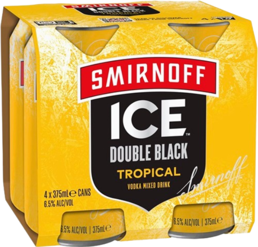 Smirnoff Ice Double Black Tropical Can 4X375ML