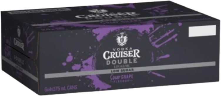 Vodka Cruiser Double Low Sugar Sour Grape Can 24X375ML