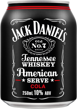 null Jack Daniels American Serve & Cola Can 10X250ML