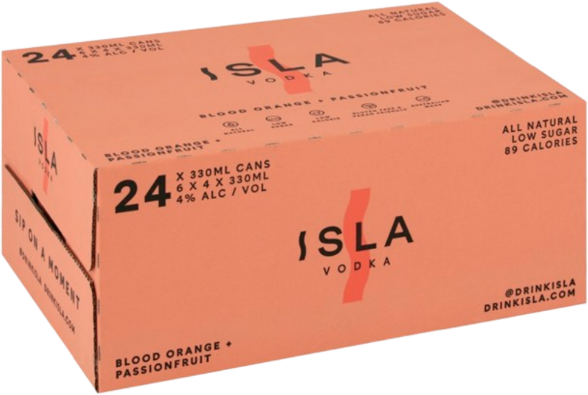 Isla Vodka Blood Orange And Passionfruit Can 24X330ML