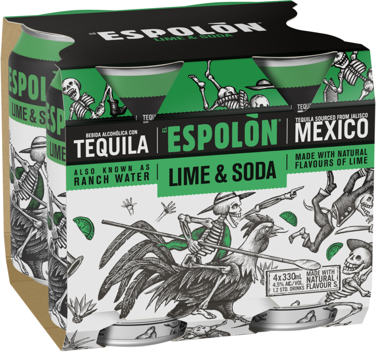 Espolon Tequila Lime & Soda Can 4X330ML