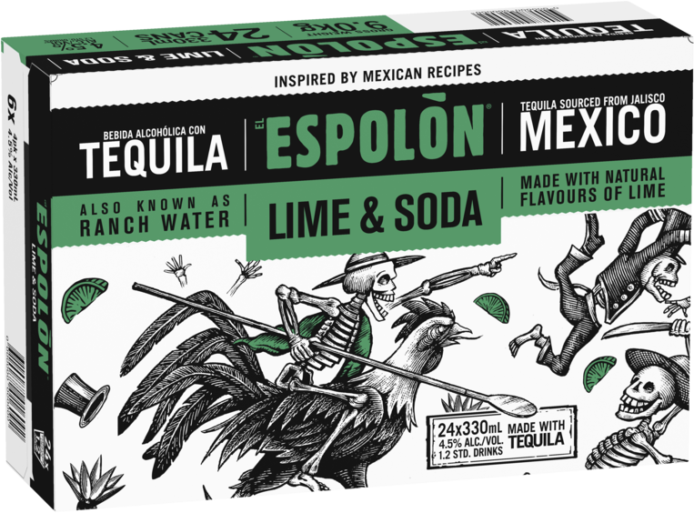 Espolon Tequila Lime & Soda Can 24X330ML