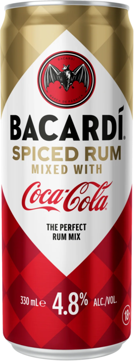 Bacardi Spiced & Coca Cola 4.8% Can 1X330ML