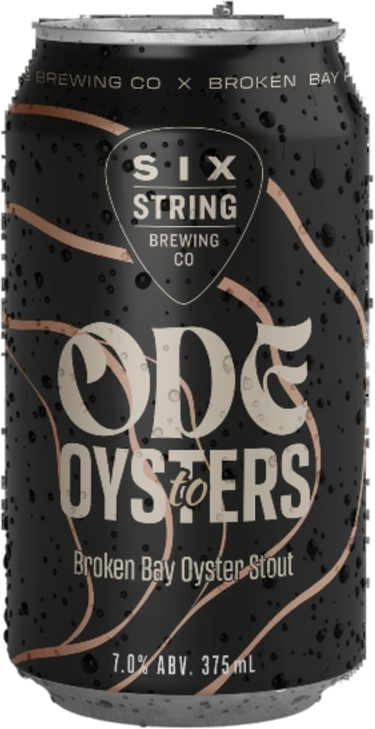 Six String Ode To Oysters Broken Bay Oyster Stout Can 1X375ML