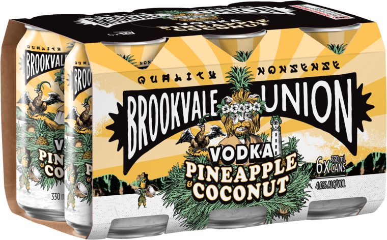Brookvale Union Vodka Pineapple & Coconut Can 6X330ML