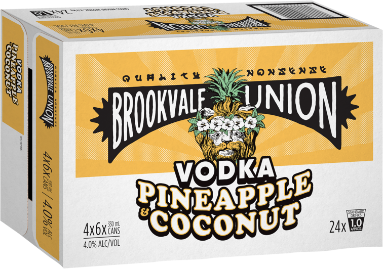 Brookvale Union Vodka Pineapple & Coconut Can 24X330ML