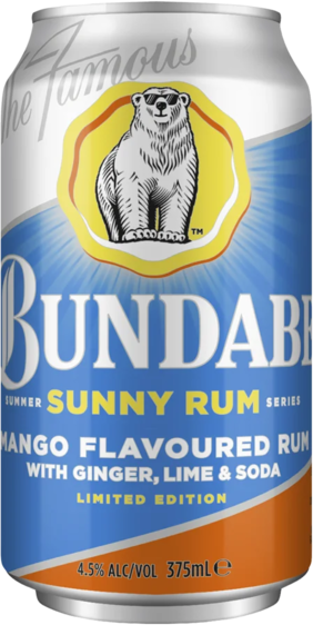 Bundaberg Sunny Rum Mango Lime Ginger Can 1X375ML