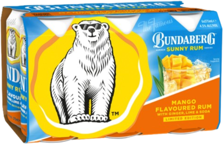 Bundaberg Sunny Rum Mango Can 6X375ML