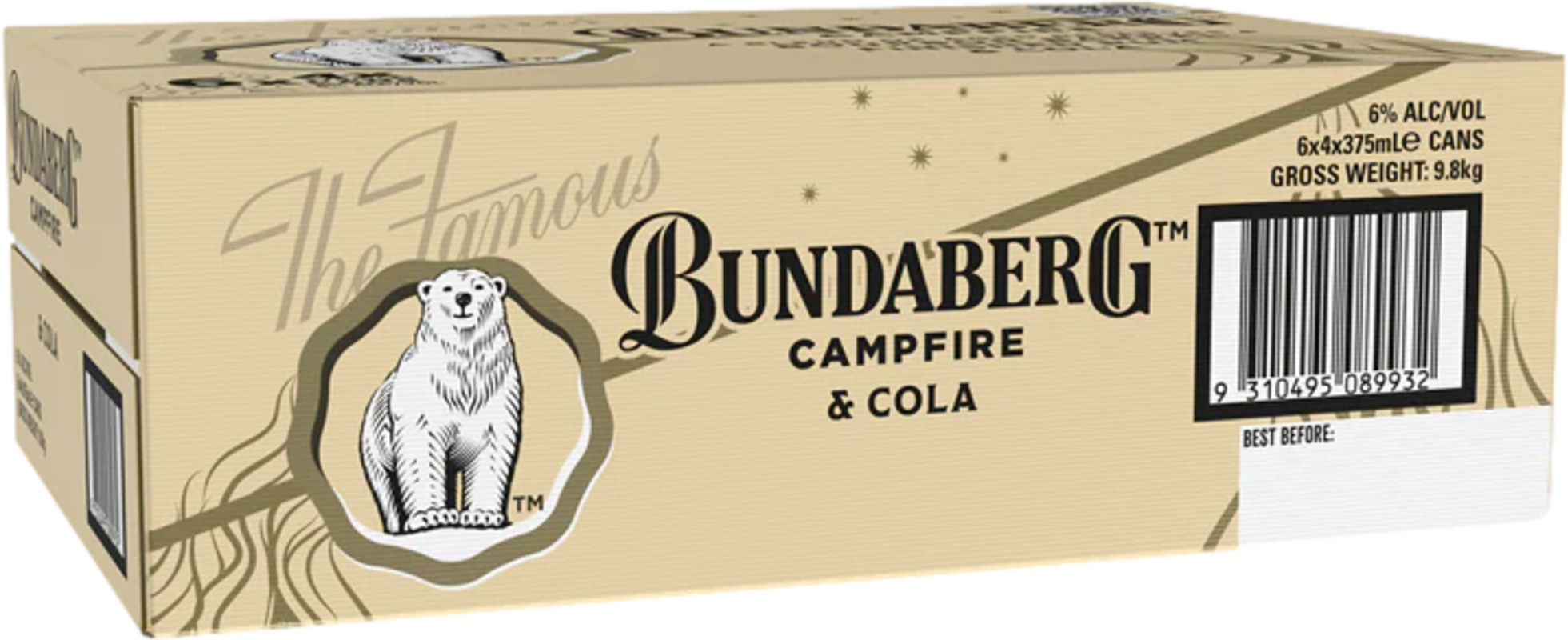 Bundy Campfire Bourbon Barrel & Zero Cola 6% Can 24X375ML