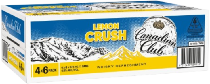 Canadian Club Citrus Lemon Crush Can 24X375ML
