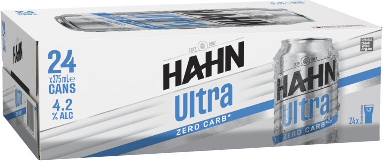 Hahn Ultra Zero Carb 4.2% Can 24X375ML