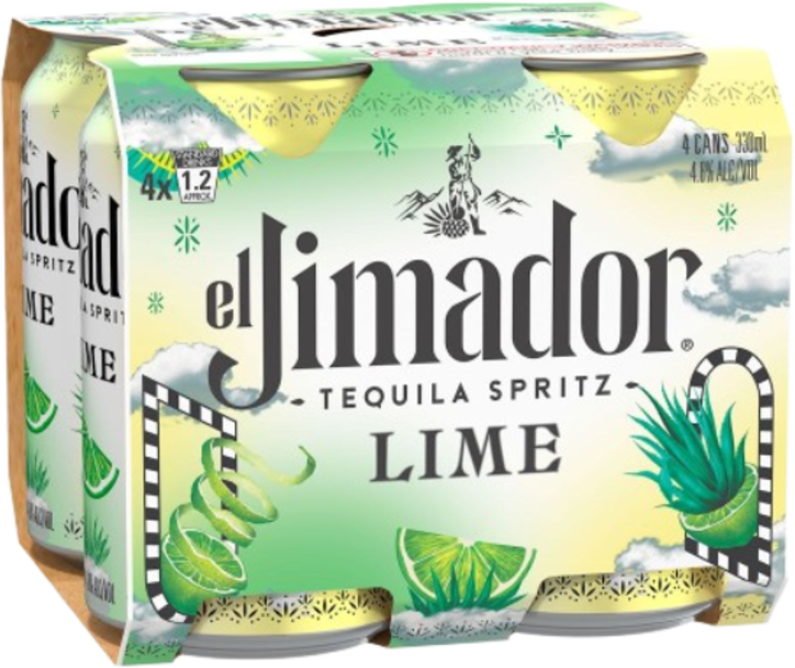 El Jimador Tequila Spritz Lime Can 4X330ML