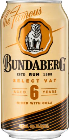 null Bundaberg Rum Vat Cola Can 4X375ML