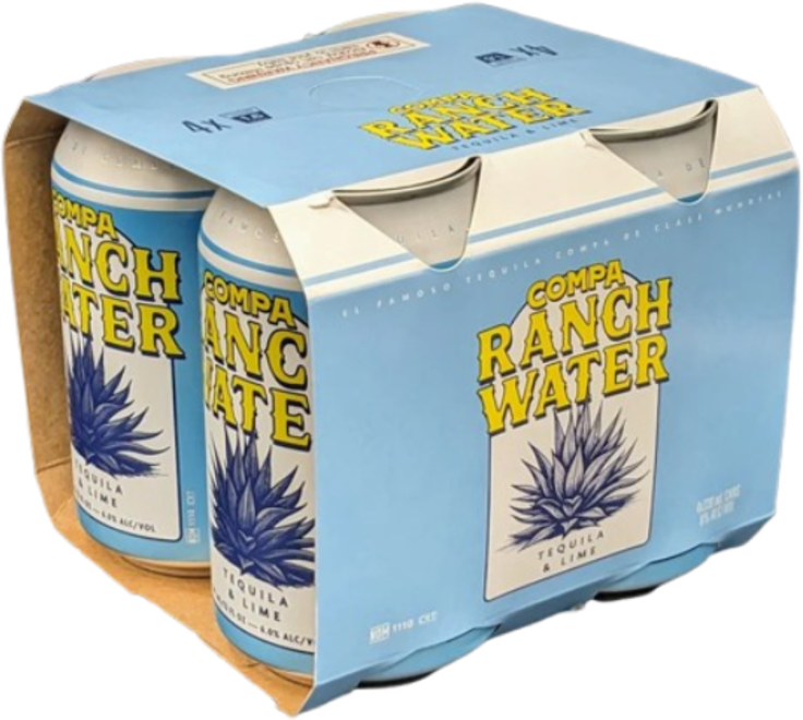 Compa Ranchwater Tequila & Lime 6% Can 4X330ML