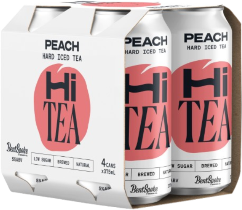 Bentspoke Hi Tea Peach Can 4X375ML