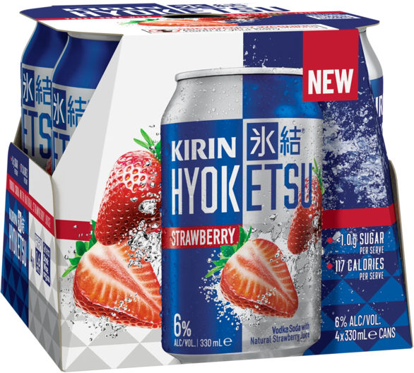 Kirin Hyoketsu & Strawberry 6% Can 4X330ML