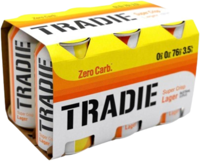 Tradie Zero Carb Mid Lager Can 6X375ML
