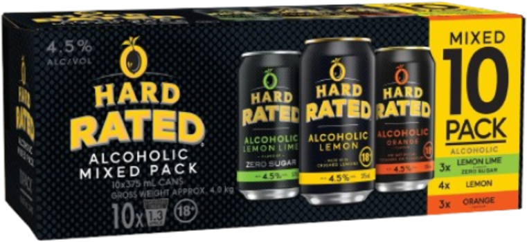 Hard Rated Mixed 4.5% Can 10X375ML