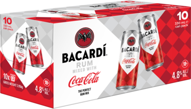 Bacardi & Coca Cola 4.8% Can 10X330ML