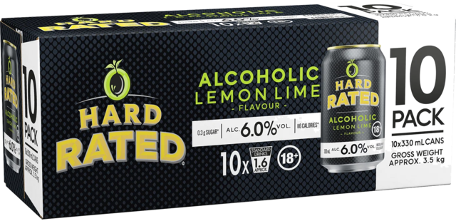 Hard Rated Lemon Lime 6% Can 10X330ML