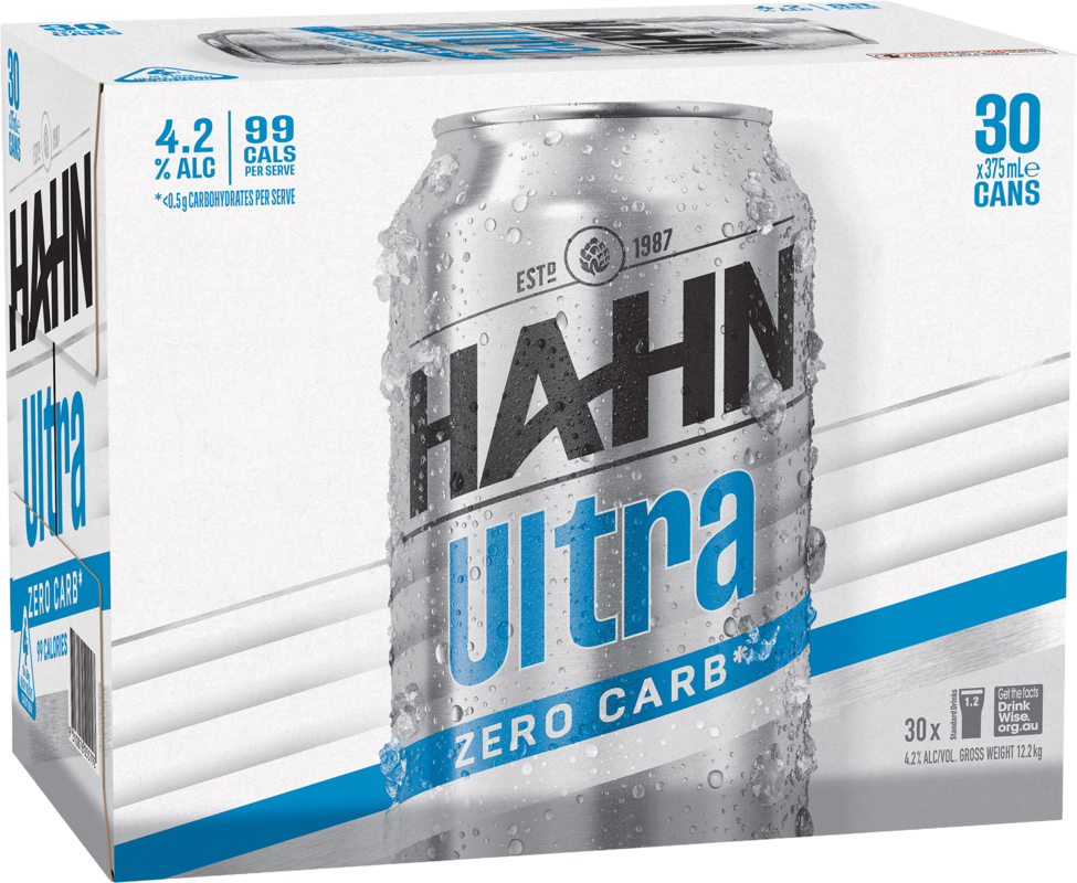 Hahn Ultra Zero Carb 4.2% Can 30x375ml
