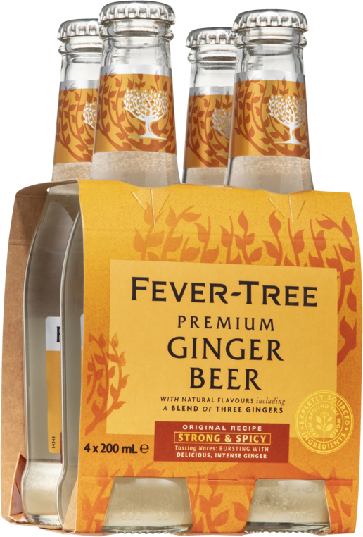 Fever Tree Ginger Beer Bottle 4X200ML