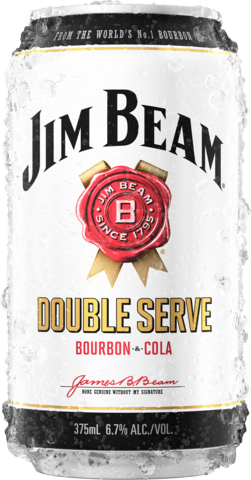 Jim Beam White Double Serve Bourbon & Cola 6.7% Can 10X375ML