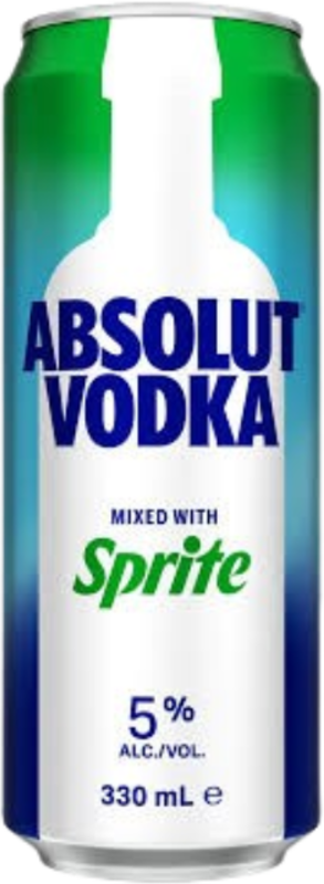 Absolut Vodka & Sprite 5% Can 1X330ML