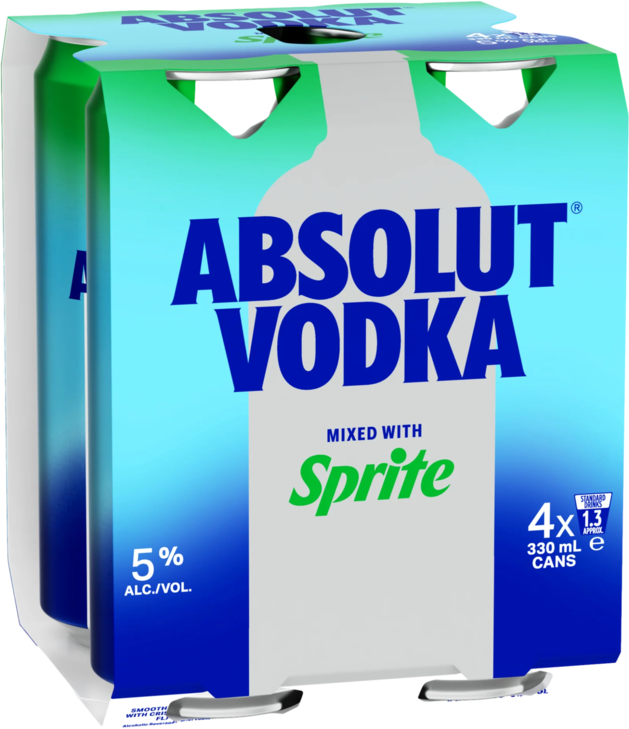 Absolut Vodka & Sprite 5% Can 4X330ML