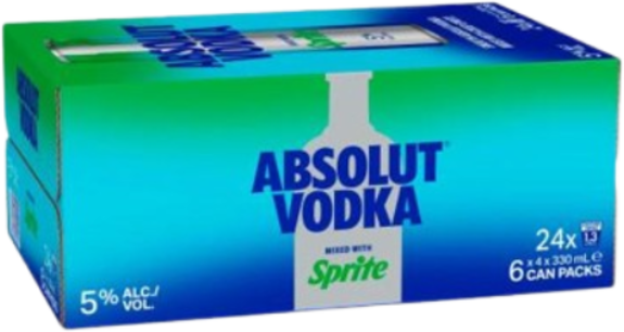 Absolut Vodka & Sprite 5% Can 24X330ML