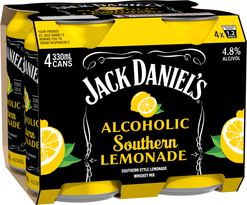 Jack Daniels Southern Flavours Lemonade Can 4X330ML