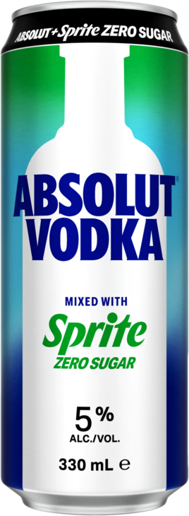 Absolut Vodka & Sprite Zero 5% Can 1X330ML