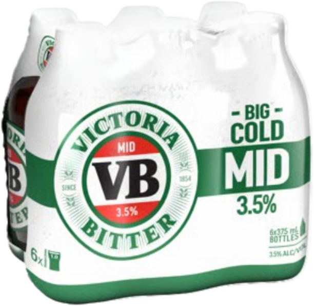 Victoria Bitter 3.5% Bottle 6X375ML