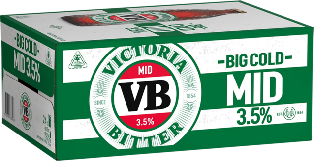 Victoria Bitter 3.5% Bottle 24X375ML