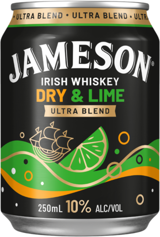 Jameson Ultra Dry & Lime 10% Can 1X250ML
