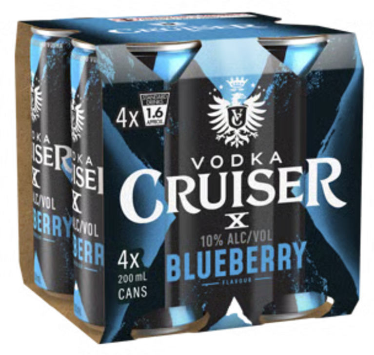 Vodka Cruiser Blueberry 10% Can 4X200ML