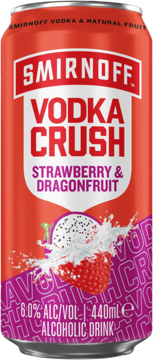 Smirnoff Crush Strawberry & Dragonfruit 6% Can 1X440ML