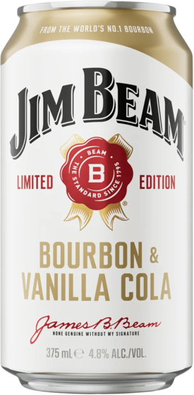 Jim Beam Cola & Vanilla 4.8% Can 1X375ML