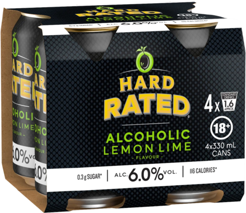 Hard Rated Lemon Lime 6% Can 4X330ML