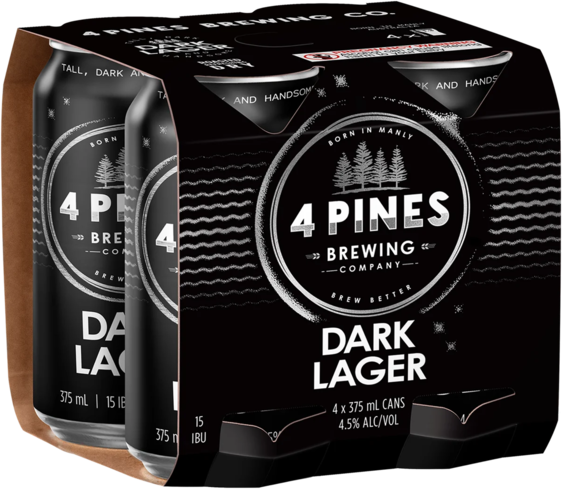 4 Pines Dark Lager Can 4X375ML