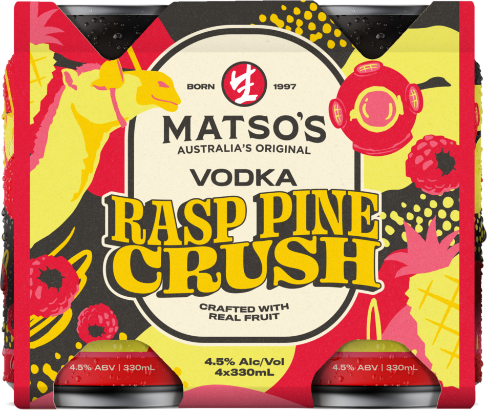 Matsos Vodka Raspberry Pineapple Crush Can 4X330ML