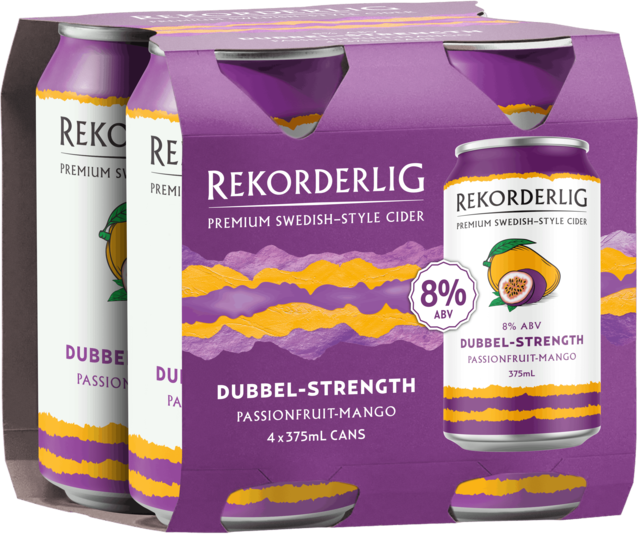 Rekorderlig Dubbel 8% Passionfruit Mango Can 4X375ML