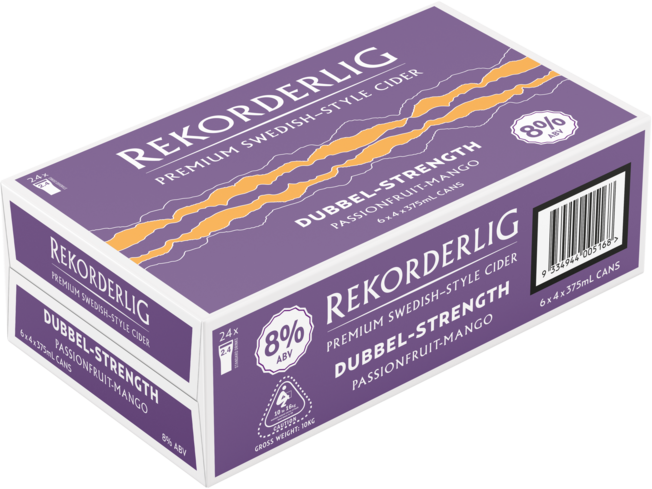 Rekorderlig Dubbel 8% Passionfruit Mango Can 24X375ML