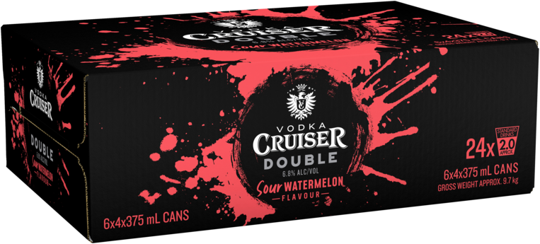 Vodka Cruiser Double Sour Watermelon Can 24X375ML