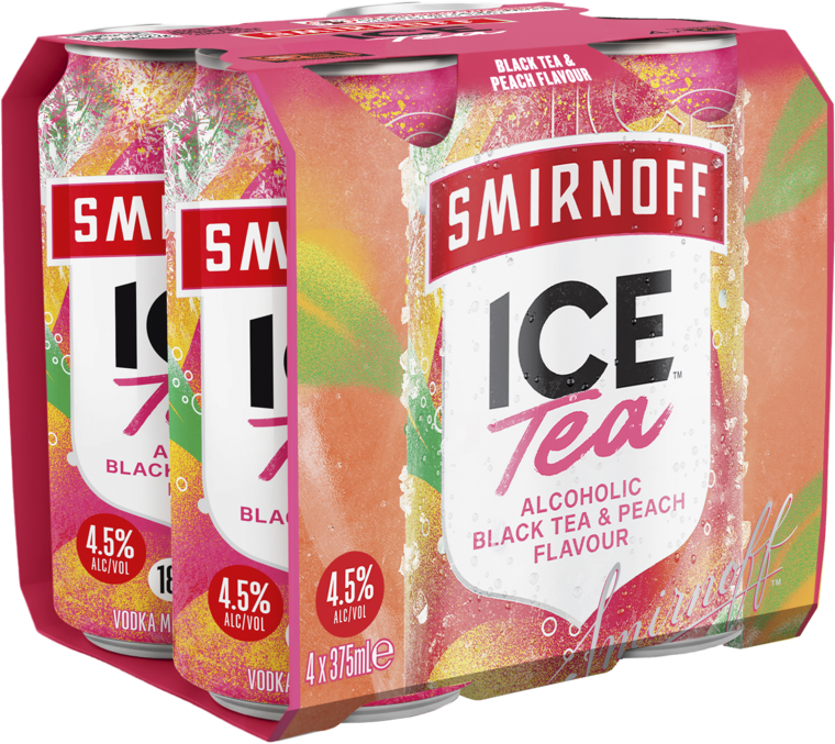 Smirnoff Ice Tea Peach Can 4X375ML